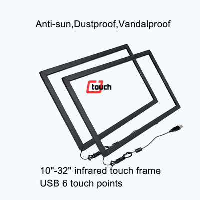 Vidro moderado 32 do painel antiofuscante do tela táctil do Ir da polegada 3mm Vandalproof