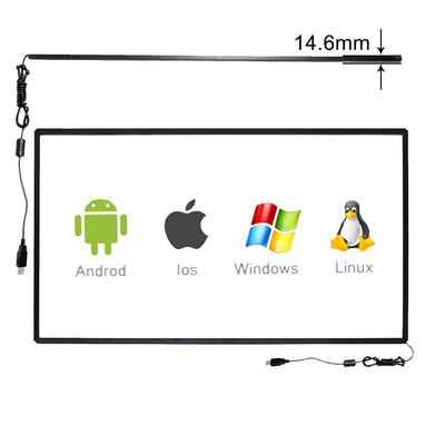 o tela táctil infravermelho de 10 pontos 75Inch cobre calcadeira do Signage de Digitas a anti