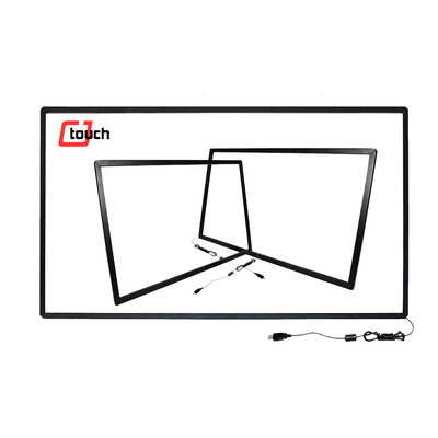 o tela táctil infravermelho de 10 pontos 75Inch cobre calcadeira do Signage de Digitas a anti